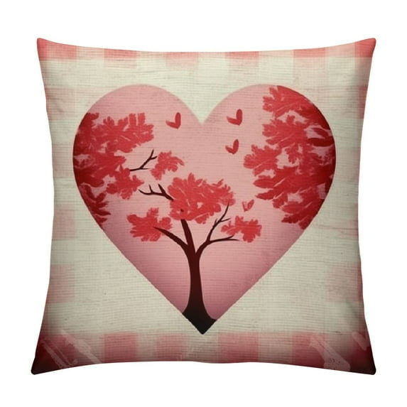 COMIO Valentines Pillow Covers, Pink Valentine's Day Pillow Covers with Love Heart Stripes Love You Cute Throw Pillows Case for Couch Sofa, Home Office Valentine Decorations