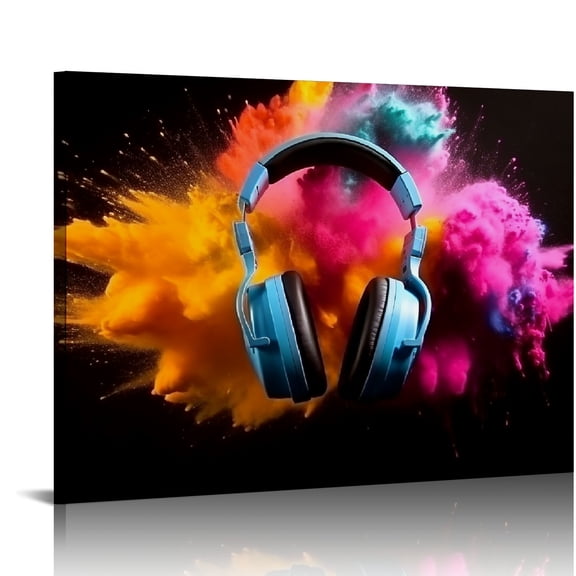 COMIO Video Game Gaming Modern Colorful Gaming Headphone Pictures Canvas Poster Wall Art Decor Print Picture Paintings for Living Room Bedroom Decoration