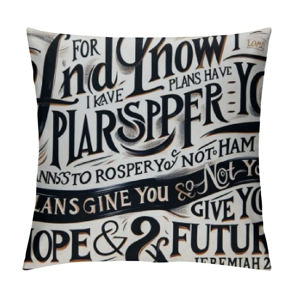 COMIO Vintage Bible Verse Scripture Quotes Psalms Sayings Pillow Case