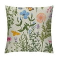 thumbnail image 1 of COMIO Vintage Floral Plant Pillow Covers Botanical Wildflowers Herbs Throw Pillow Covers Butterfly Pillow Covers Square Cushion Covers for Couch Home Sofa Bedroom Living Room, 1 of 5