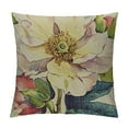 thumbnail image 1 of COMIO  Vintage Flower Throw Pillow Covers Peony Rose Home Decorative Pillow Covers Retro Square Decorative Cushion Covers, White, 1 of 5