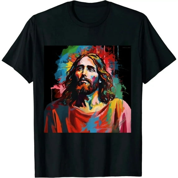 COMIO Vintage Got King Jesus Christ Sweet Face Image T-Shirt