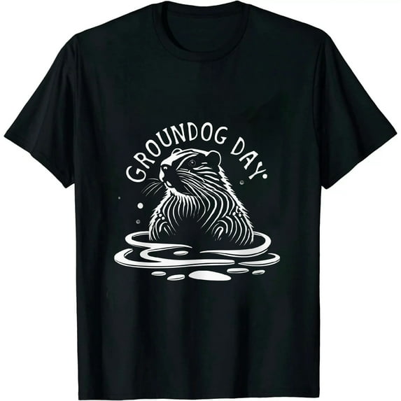 COMIO Vintage Groundhog Day Gift Ground Hog Shadow Silhouette T-Shirt