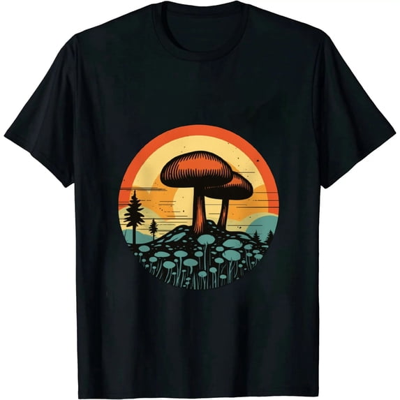 COMIO Vintage Mushroom Retro Mushroom Mycology T-Shirt