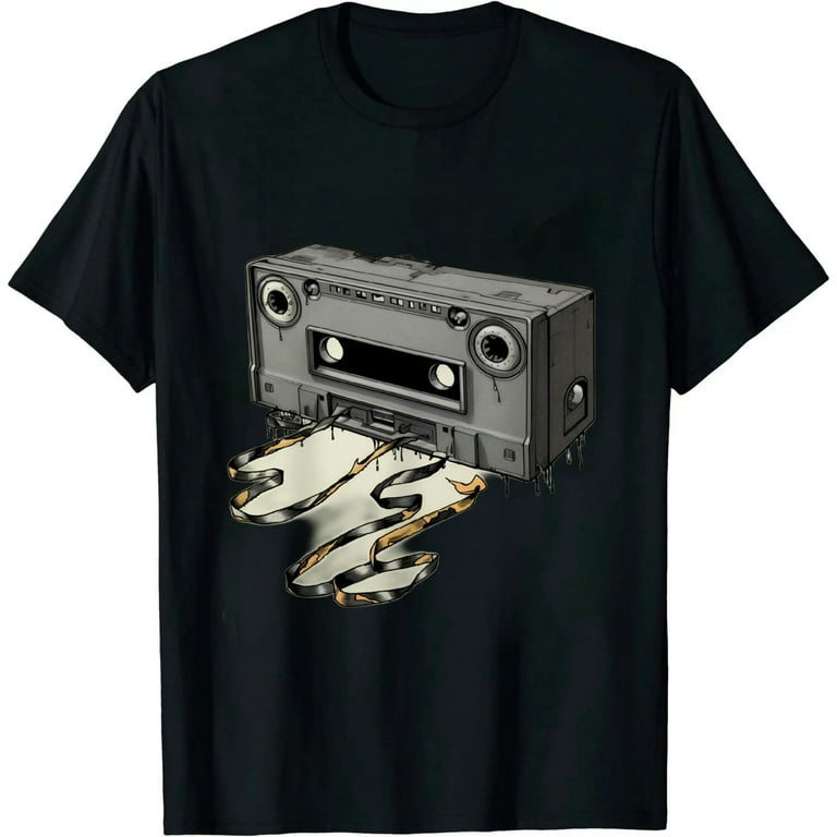 Vintage Music T Shirt With Pencil Winding Up A Cassette Tape Vintage Music T Shirt With Pencil Winding Up A Cassette Tape