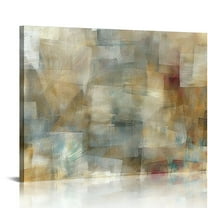 COMIO Vintage Prints Wall Art Brown White Grey Abstract Wall Art for Living Room Bedroom Wall Decor Rustic Abstract Artwork Retro Farmhouse Pictures Home Decoration