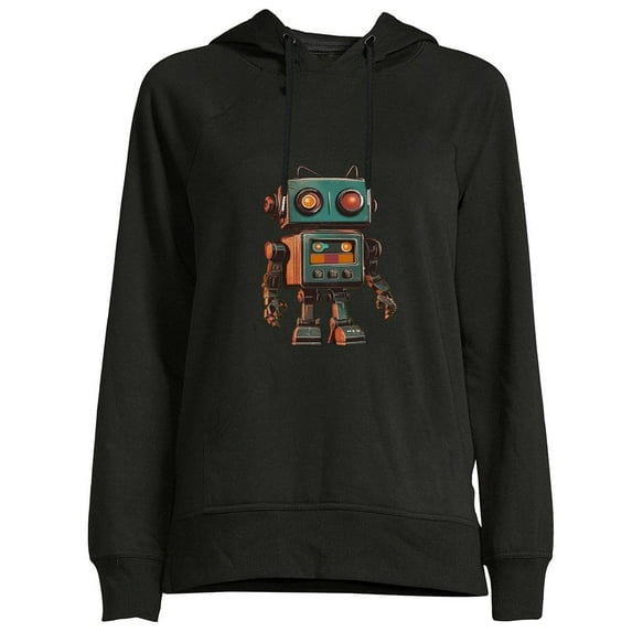 COMIO Vintage Robot Cassette Head 90's Awesome Design Pullover Hoodie