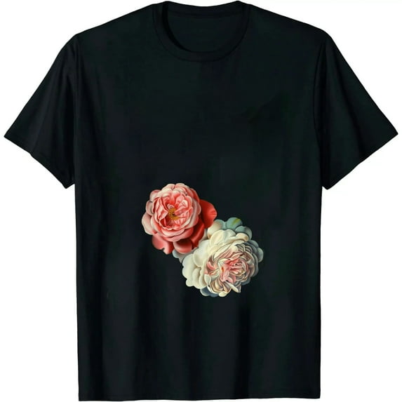 COMIO Vintage Roses Flower Floral Illustration Blossom Lovers T-Shirt