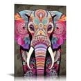 thumbnail image 1 of COMIO  Vintage Tribal Boho Elephant Canvas Wall Art Mandala Floral Animal Rustic Artwork Giclee Print on Canvas Modern Home Bedroom Decor Ready to Hang, 1 of 4