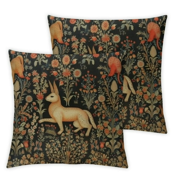 COMIO  Vintage Vintage Animal Original Period Print Throw Pillow 2pc Pillowcase Soft Upholstery Sofa Bed Decor Living Room Bedroom Office car 2pc