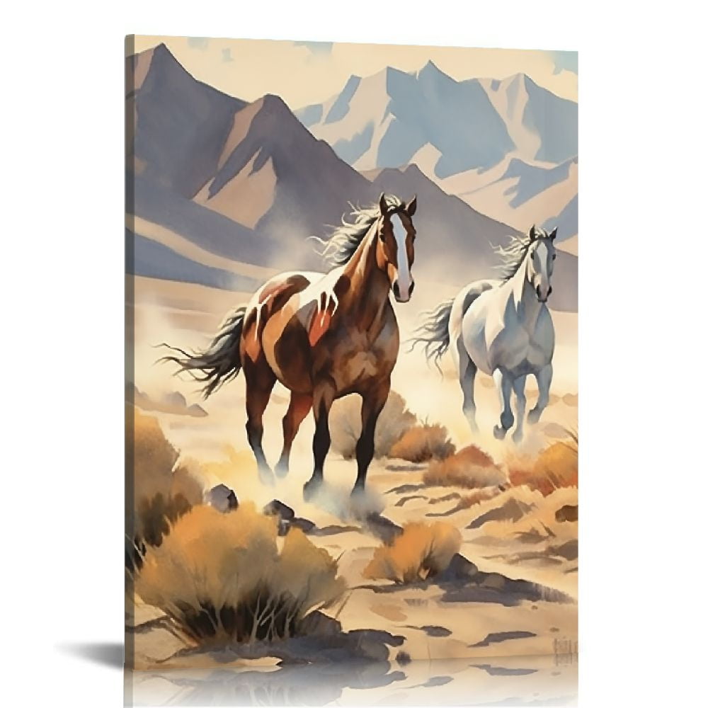 COMIO Vintage Western Cowboy Wall Art - Western Farmhouse Wall Decor -  Horse Wall Art Canvas - Western Landscape Art Prints for Bedroom Farmhouse  Man ...