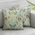 thumbnail image 1 of COMIO  Vivid Green Blue Iris Throw Pillow Cover, Botanical Pattern Garden Style Square Cushion Case for Bedroom Chair Sofa Gift,  2 pcs White, 1 of 6