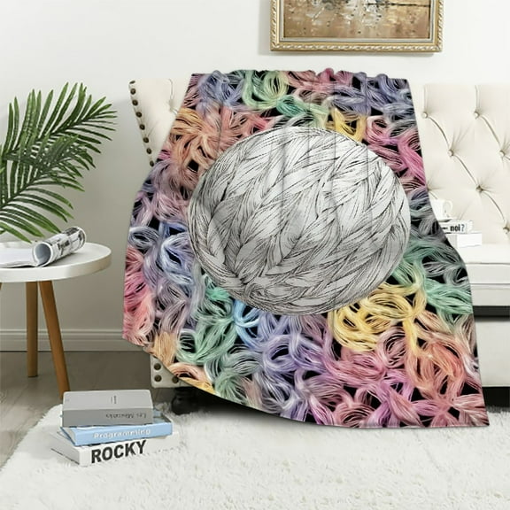 COMIO Volleyball Blanket Gifts - Sports Throw Blanket for Adults, Kids - Colorful Soft Plush Blankets for Bed, Couch &amp; Travel