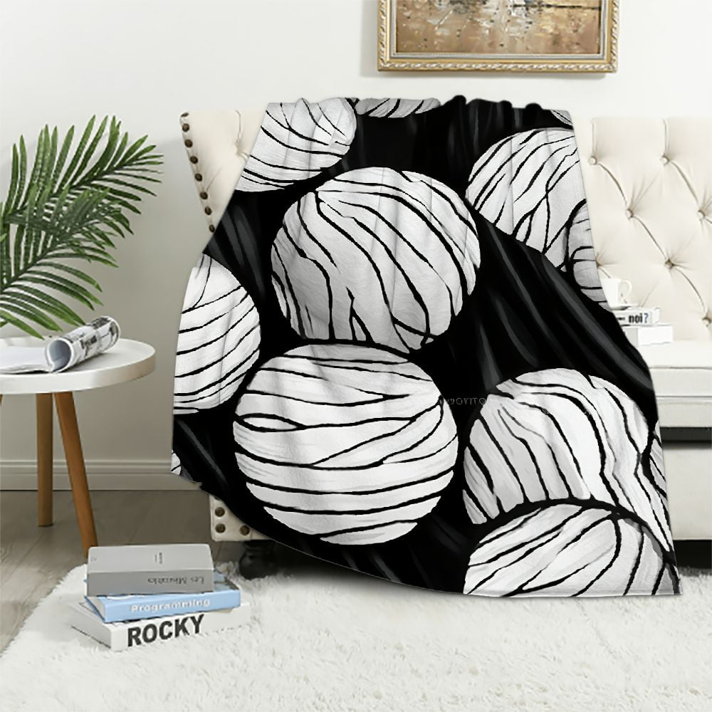 COMIO Volleyball Print Plush Blanket 3D Volleyball Games Throw Blanket