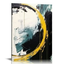 COMIO Wall Art Bedroom Black and White Canvas Artwork for Walls Modern Abstract Graffiti Gold Wall Decor Home Decorations for Living Room Dining Room Office 16x20in