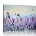 thumbnail image 1 of COMIO  Wall Art For Bedroom Purple Lavender Wall Decor Flowers Pictures Prints Framed Canvas Wall Art for Living Room Girls Room Studio Office Ready To Hang, 1 of 4