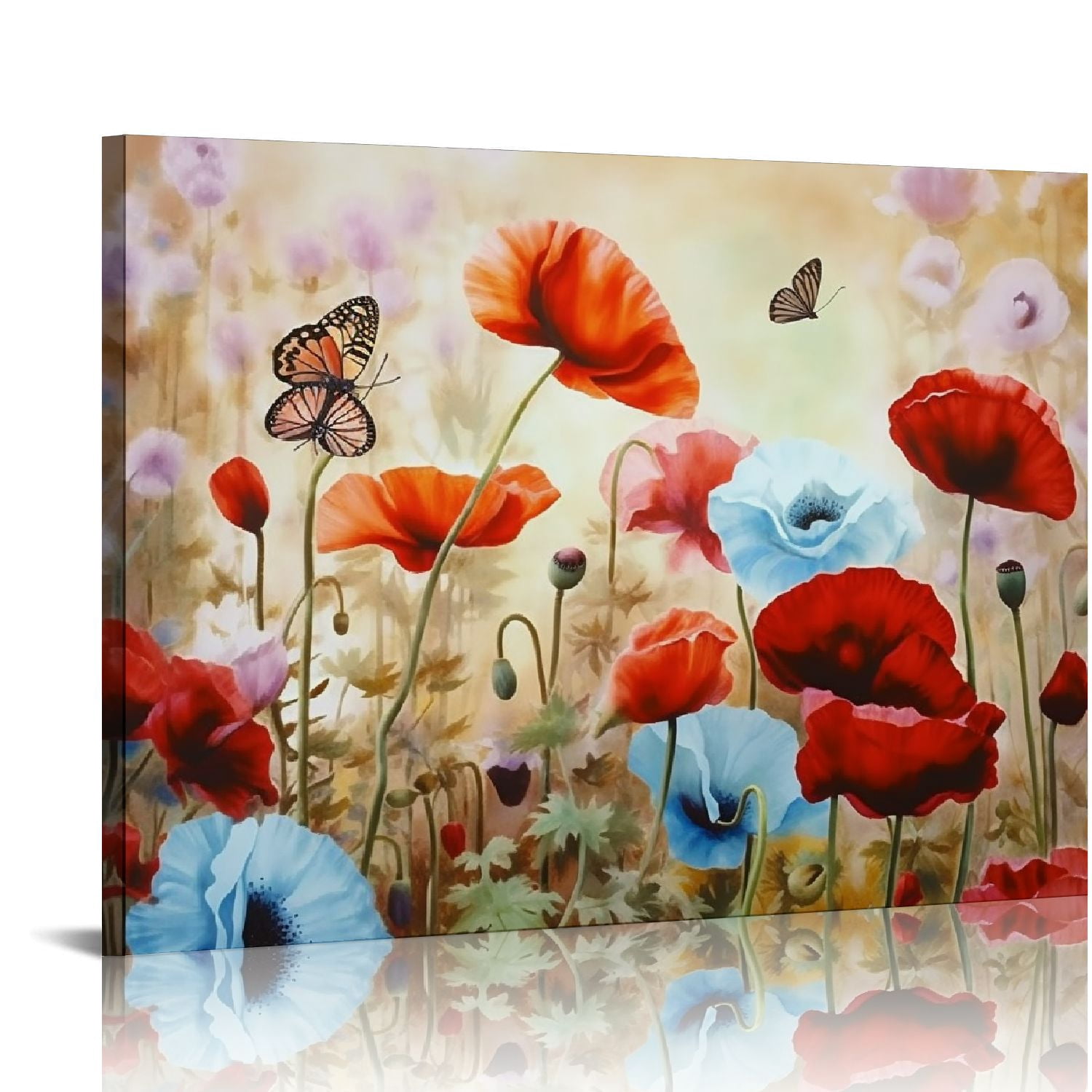 COMIO Wall Art Blooming Poppies Canvas Prints Wall Art Colorful Flowers ...