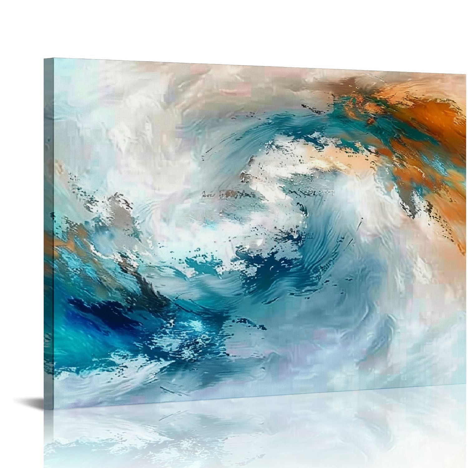 COMIO Wall Art Light Gray Blue Yellow Cloud Abstract Frames - Painting ...