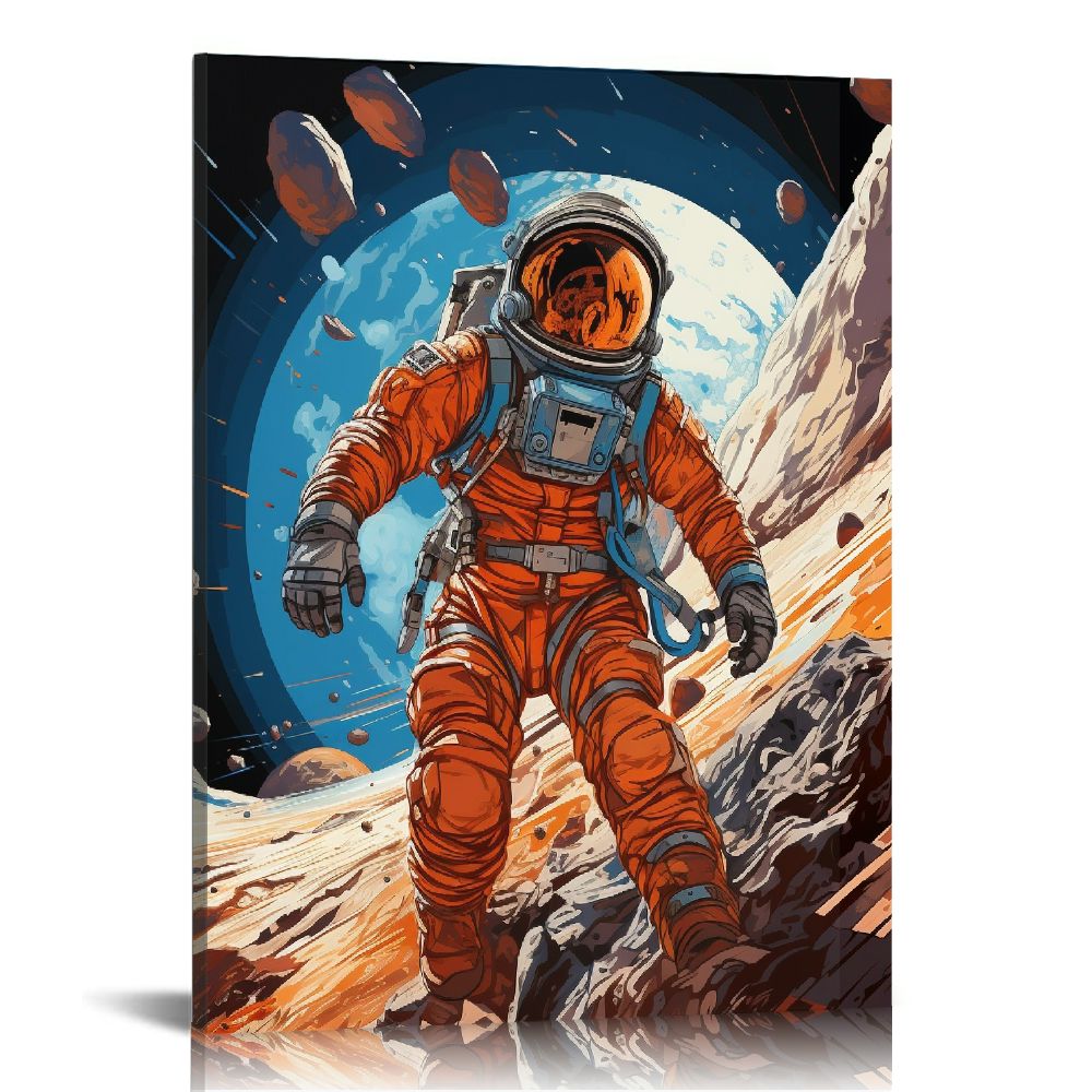 COMIO Wall Art Outer Space Decor Motivational Canvas Print Astronaut ...