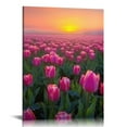 thumbnail image 1 of COMIO  Wall Art Sunset Vibrant Tulip Fields Painting On Canvas Wall Decorations for Living Room Stretched and Framed Canvas Paintings Bedroom Bathroom Wall Decor Office Home Decor, 1 of 4