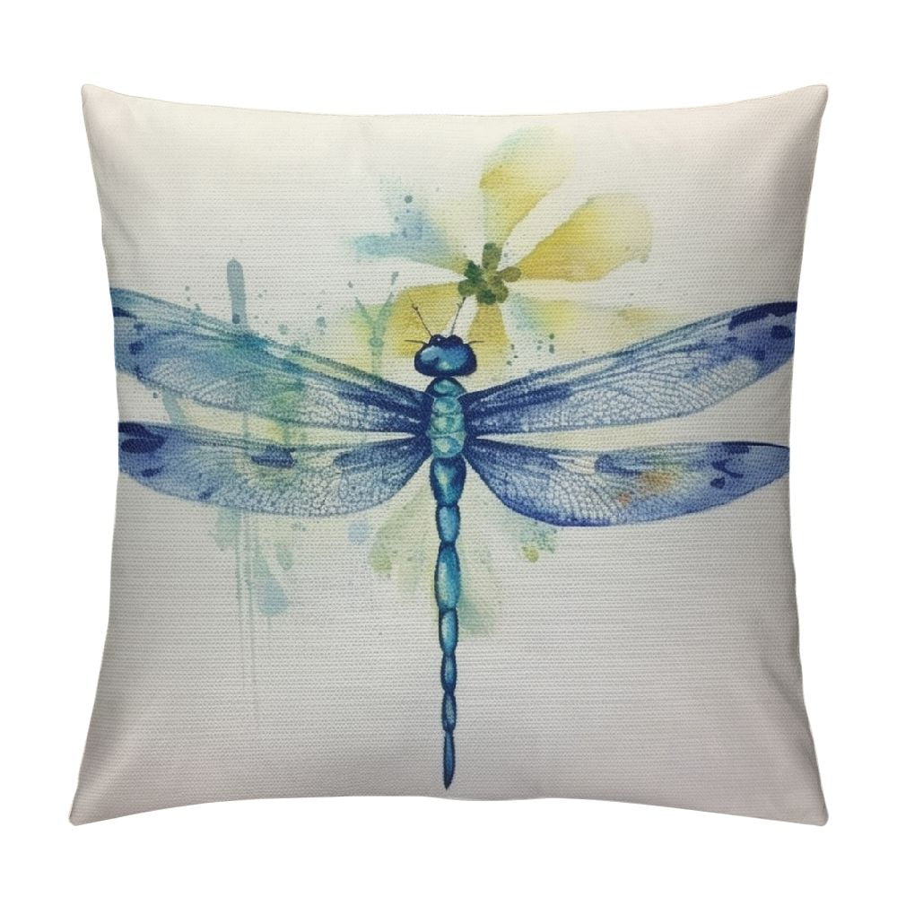 COMIO Watercolor Dragonfly Pillow Cover Colorful,Bright,Fly Throw