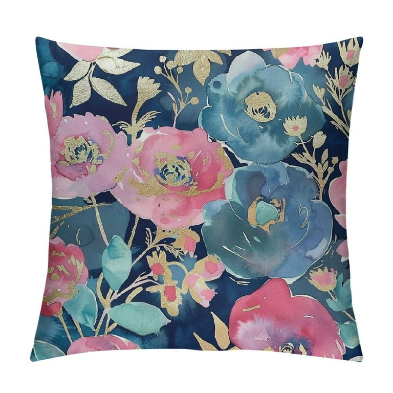 Light Blue And Pink Jacquard Leaf Decorative Throw Pillow Cover. Light Blue And Pink Jacquard Leaf Decorative Throw Pillow Cover.