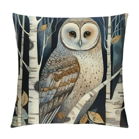 COMIO Watercolor Forest Trees Animals Throw Pillow Covers Cushion Decorative Square Pillow Cases for Couch Sofa Bed