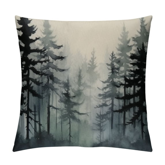 COMIO Watercolor Mountain Throw Pillow Covers Farmhouse Decorative Square Pillow Covers for Farmhouse Home Decor