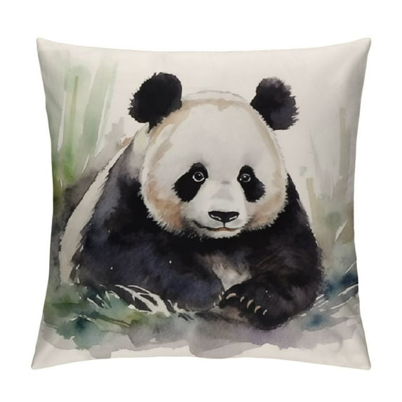 COMIO  Watercolor Panda Throw Pillow Covers,  Spring Summer Cushion Case Decoration for Sofa Couch