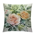 thumbnail image 1 of COMIO  Watercolor Peony Flower Pillow Cover Pink Rose Flower Pillow Cover Square Decorative Couch Pillows Floral Watercolor Farmhouse Couch Pillows for Sofa Home Bedroom Outdoor, 1 of 5
