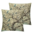 thumbnail image 1 of COMIO  Watercolor Sika Deer Blue Birds Retro Green Brown Background Fall Decorative Lumbar Throw Pillow Cover Case Home Living Room Bed Sofa Car 2Pcs, 1 of 6
