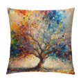 thumbnail image 1 of COMIO Watercolor Tree Throw Pillow Cover - Colorful Tree Pillow Covers Nature Forest Pillowcase Decor for Indoor Outdoor Home Sofa Bedroom Living Room, 1 of 5