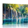 thumbnail image 1 of COMIO Waterfall on Plitvice National Park Canvas Wall Art Landscape Artwork Prints, Modern Framed For Home Office Living Room Bedroom Decorations, 1 of 5