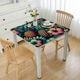 thumbnail image 1 of COMIO Waterproof Tropical Flowers with Pineapple Summer Palm Leaf Jungle Plant Foliage Square Tablecloth White, 1 of 7