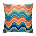 thumbnail image 1 of COMIO  Wave Design Decorative Throw Pillow Cover Multicolor Boho Pillow Covers, Colorful Abstract Retro Cushion Cover Square Outdoor Pillowcase for Home Couch Patio, 1 of 5