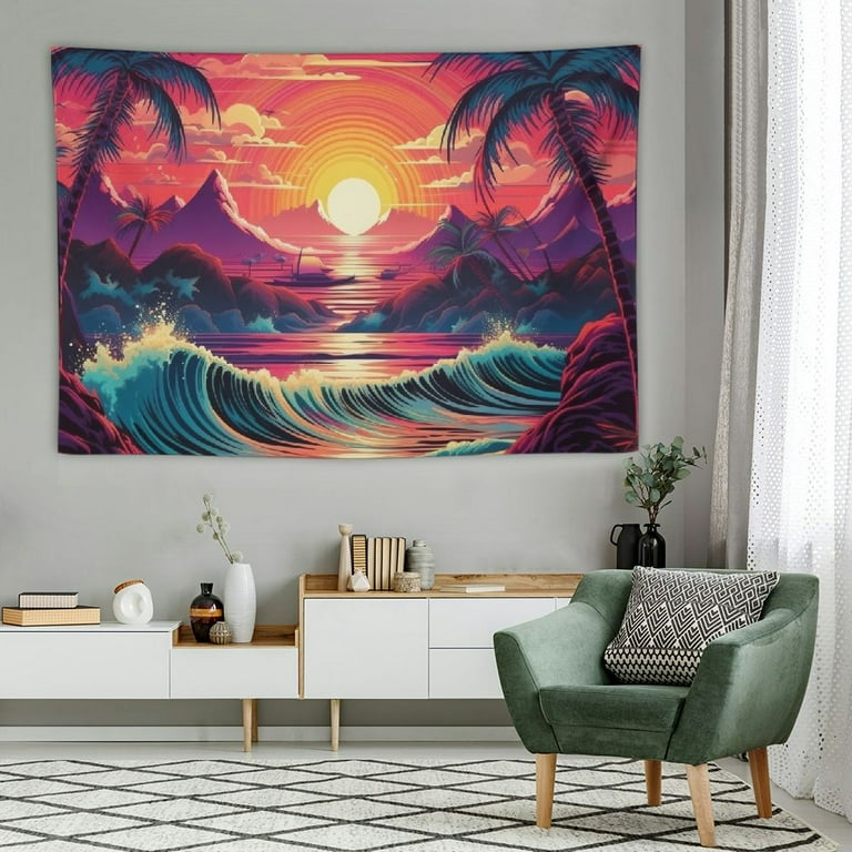 Sevenstars mountain tapestry forest tree tapestry sunset tapestry nature landscape tapestry wall hanging for room sale