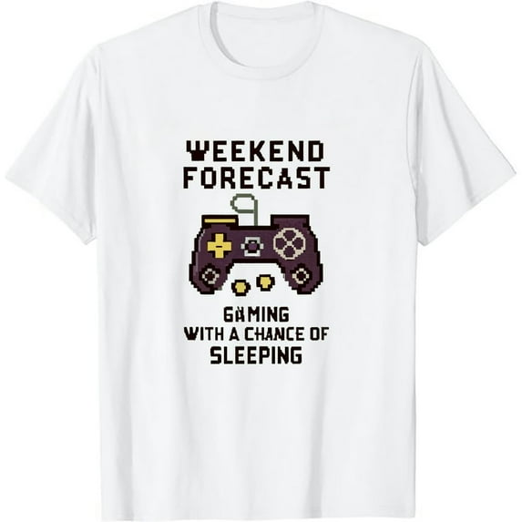 COMIO Weekend Forecast Gaming With A Low Chance Of Sleeping Funny T-Shirt