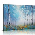 thumbnail image 1 of COMIO White Birch Forest Wall Art Decor Canvas Picture Print Blue Green Tree Blue Maple Leaf Plant Living Room Bedroom Bathroom Office Modern Framed Artwork Home Kitchen Decoration, 1 of 4