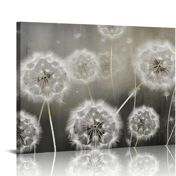 COMIO White Dandelion Modern Wall-Art Large Canvas Prints Bedroom Wall Art Paintings for Living Room Office Decoration Rustic Wall Decor