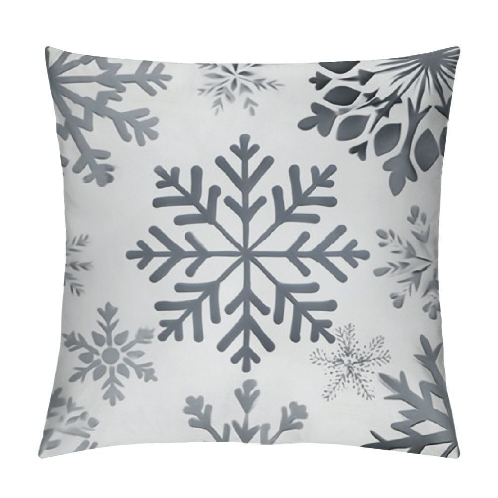 COMIO White and Grey Christmas Pillow Covers Set of , Decorative Gray