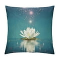 thumbnail image 1 of MLJA White Lotus Decorative Throw Pillows Covers, Magic Lotus Flower Throw Cushion CoverPillowcases for Bedroom Sofa Living Room, White Blue, 1 of 5