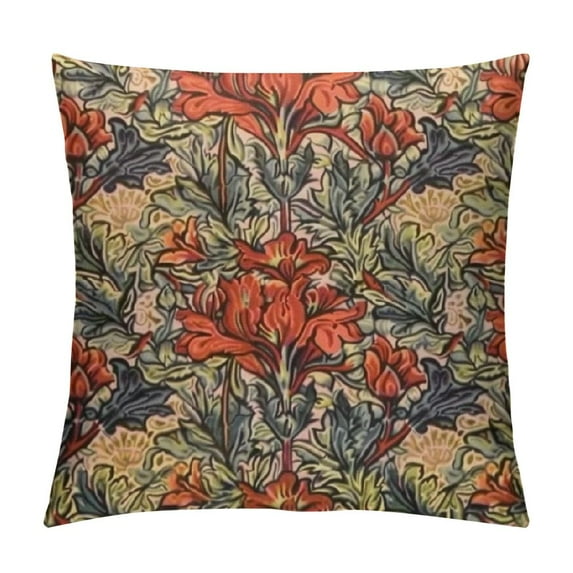 COMIO  William Morris Floral Pillowcases, Botanical Floral Nature Theme Vintage Pattern Mid Century Original Design for Sofa Bed