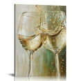 thumbnail image 1 of COMIO Wine Glass Canvas Wall Art Wine Picture Decor Rustic Wine Bar Pictures Wall Decor Yellow Wine Glass Champagne Wine Cups Goblet Abstract Painting Canvas, 1 of 5