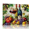 thumbnail image 1 of COMIO Wine and Grapes Poster Canvas Printed Matter Retro Wine Pictures Wall Art for Living Room Bedroom Decor Gifts for Family and Friends Framed, 1 of 5