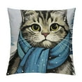thumbnail image 1 of COMIO  Winter Lumbar Pillow Cover Hello Winter Cat Trees Deocorations Farmhouse Home Decorative White Cushion Case Decor for Sofa Couch, 1 of 5