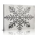 thumbnail image 1 of COMIO  Winter Nature Snowflake Shape Canvas Wall Art, 1 of 5
