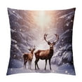 thumbnail image 1 of QZHH  Winter Pillow Covers  White Snowflake Wildlife Deer Decor Throw Pillows Case for Couch Tree Christmas Indoor Outdoor Decorative Cushion Cases for Sofa Bed Decorations, 1 of 5