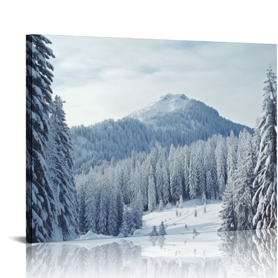 COMIO Winter Scene Canvas Wall Art for Home Office Decor - Beautiful Winter Landscape Snow Trees Art Modern Cool Wall Paintings Print On Canvas HD Giclee Ready to Hang