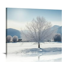 COMIO Winter Snow Scene Wall Decoration Canvas Wall Art Painting Posters Snow Ground Picture on Canvas for Home Decoration Wall Art Pictures HD Canvas Prints