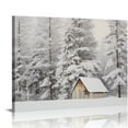 thumbnail image 1 of COMIO  Winter Snowy Forest Prints Snow Covered Pine Trees Prints Posters Wall Art Canvas Painting for Artwork Bedroom Home Christmas Decor with Inner Frame, 1 of 5